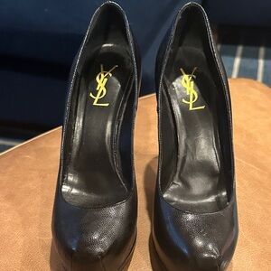 Yves Saint Laurent Black Leather Heels